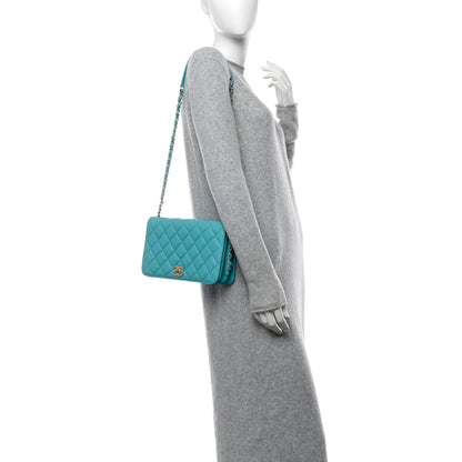 Chanel Calfskin Quilted Medium Everyday Chic Single Flap Turquoise 2 of 13