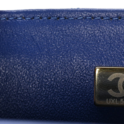 Chanel Lambskin Quilted Mini Top Handle Rectangular Flap Dark Blue 7 of 11