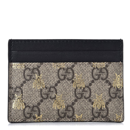 Gucci GG Supreme Monogram Bees Card Holder Black 1 of 8