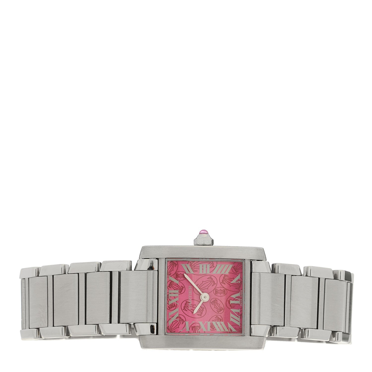 Cartier Stainless Steel 20mm Tank Francaise Quartz Watch Raspberry 2 of 5