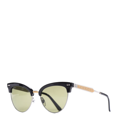 Gucci Acetate Damascato Cat Eye Sunglasses GG0055S Black Gold 1 of 6