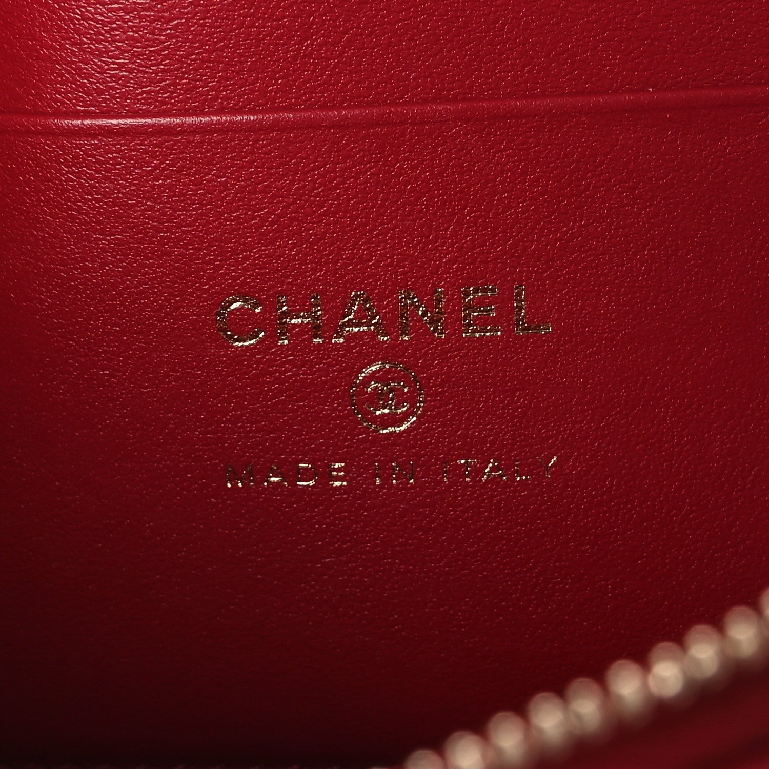 Chanel Caviar Quilted Top Handle Slim Vanity With Chain Red 6 of 10