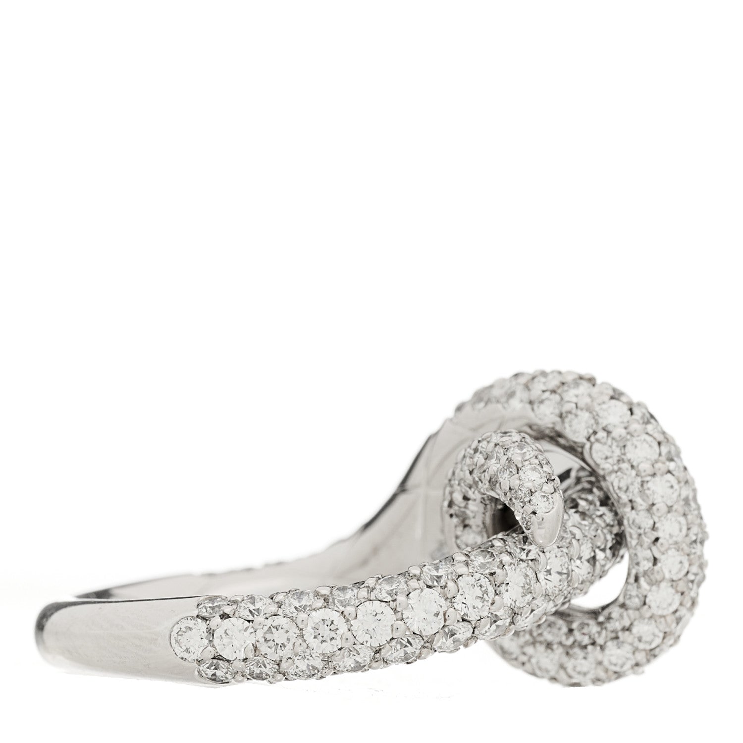 Boucheron 18K White Gold Diamond Kaa Snake Ring 54 6.75 7 of 8
