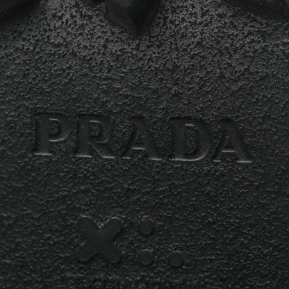 Prada Spazzolato Rois Nylon Metal Triangle Logo Monolith Pouch Pocket 55mm Boots 37 Black 8 of 12
