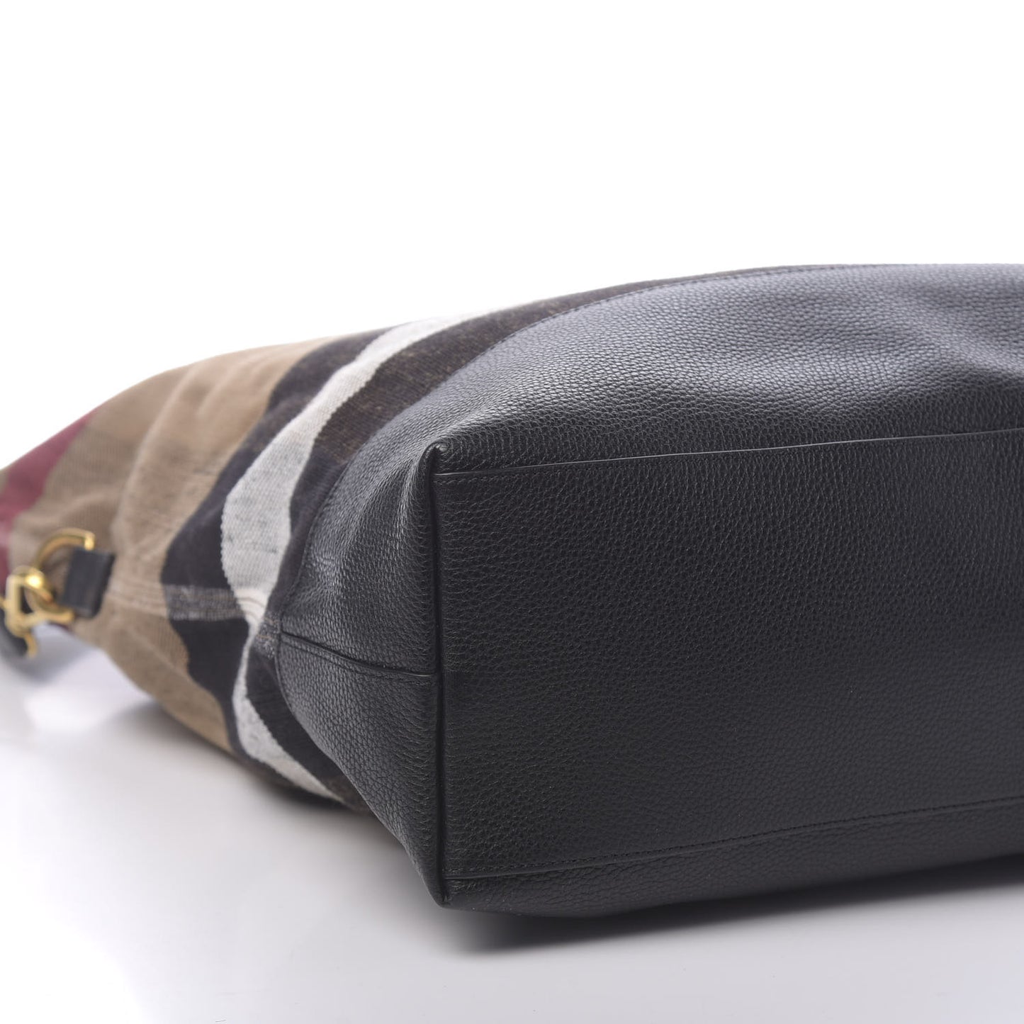 Grainy Calfskin Mega Check Armley Folding Messenger Black