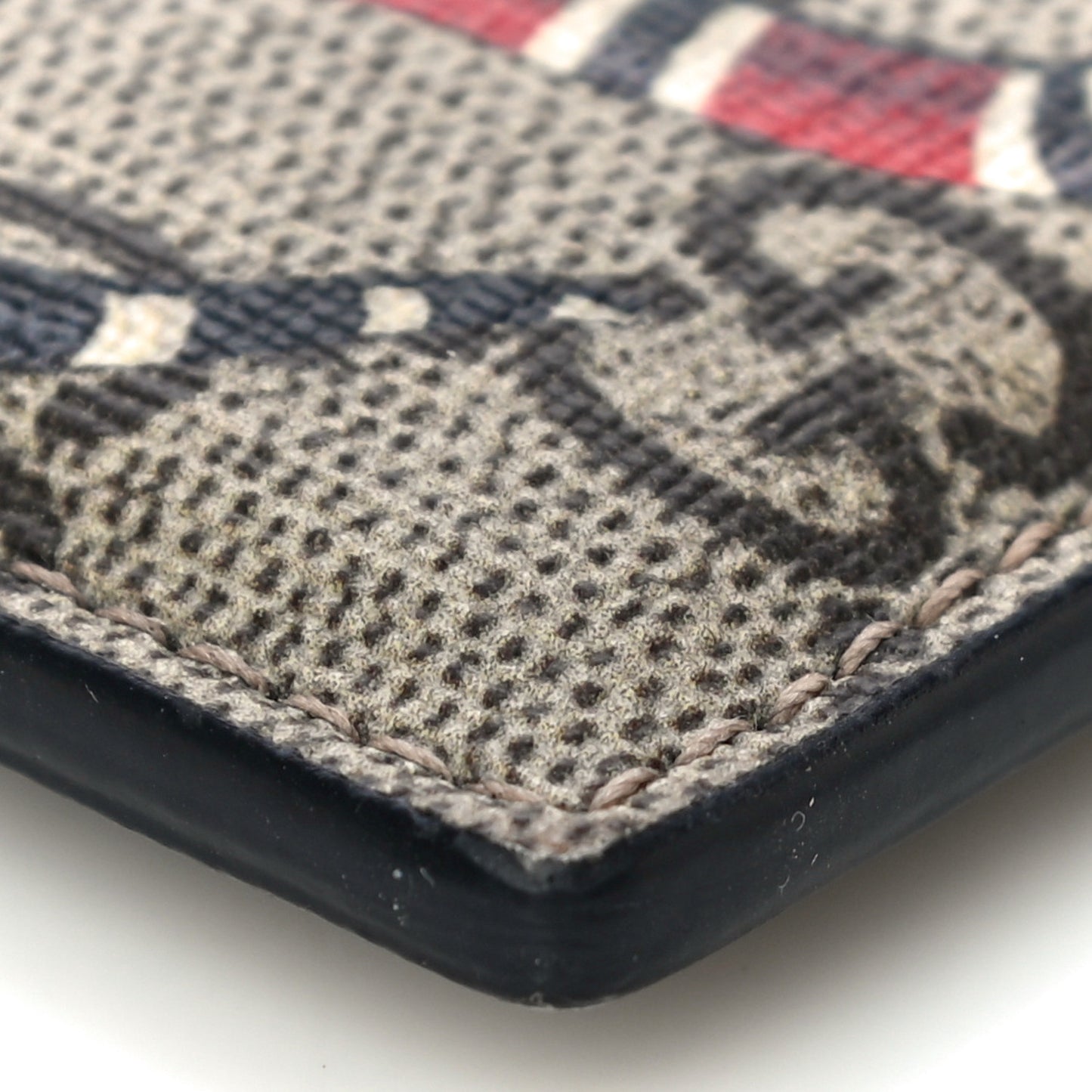 GG Supreme Monogram Kingsnake Card Holder Beige Black