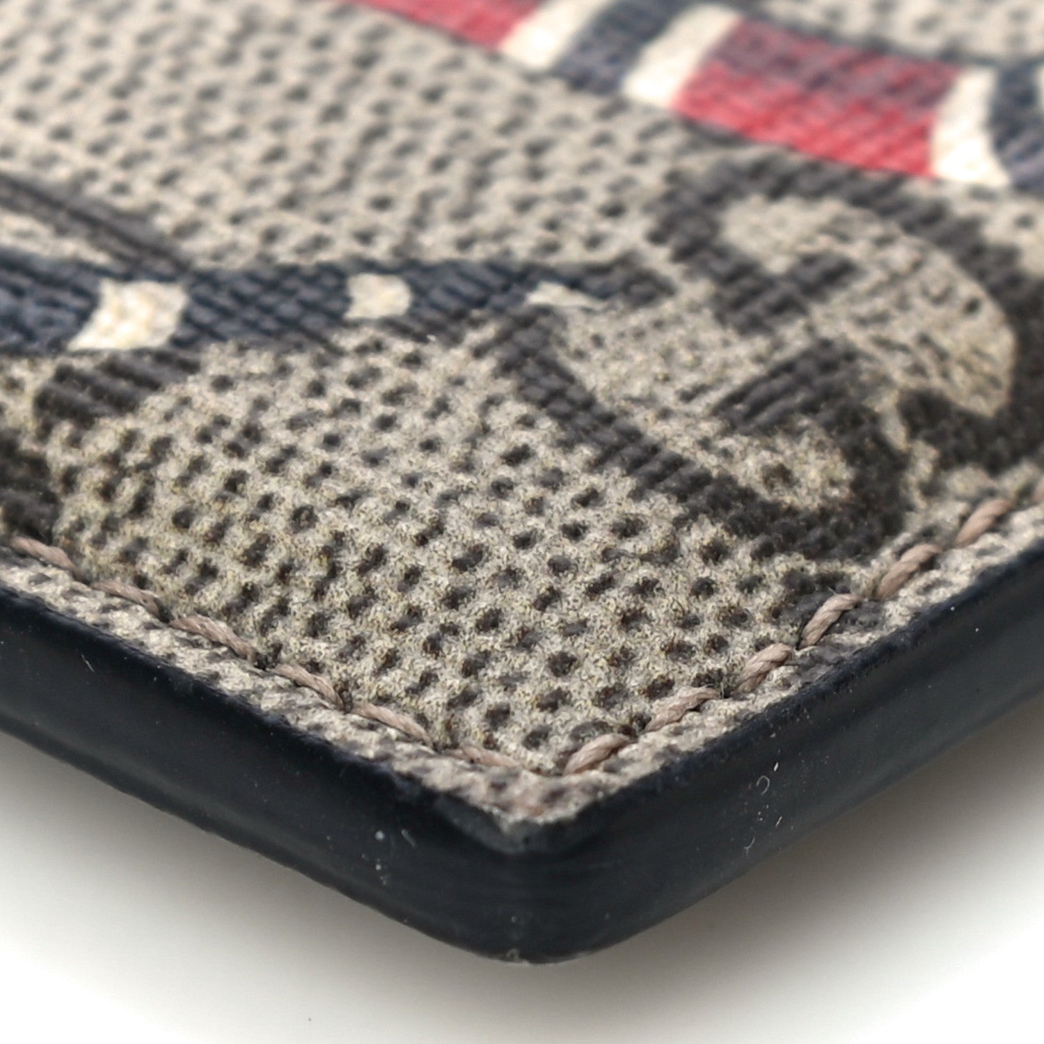 Gucci GG Supreme Monogram Kingsnake Card Holder Beige Black 8 of 14