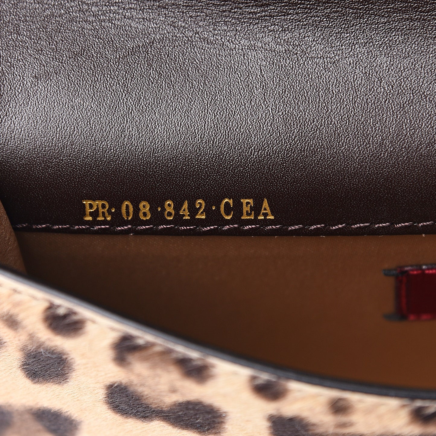 Calf Hair Leopard Print Rockstud Wristlet