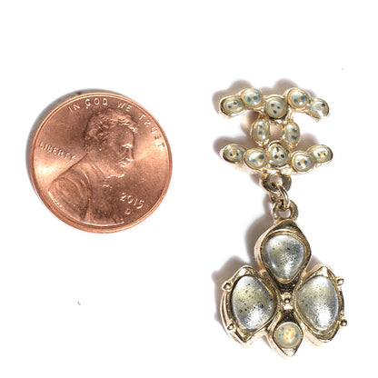 Chanel Poured Glass CC Dangle Earrings Gold 2 of 4