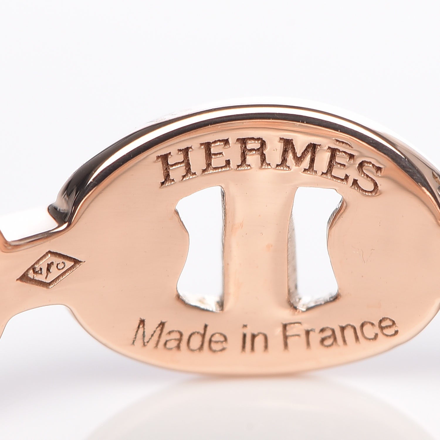 Hermes 18K Rose Gold PM Chaine D'Ancre Enchainee Ring 52 6 5 of 6