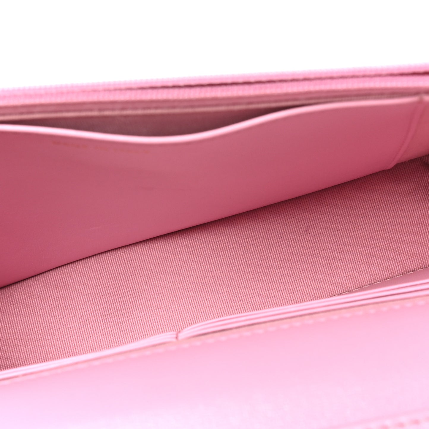 Lambskin Quilted Secret CC Wallet On Chain WOC Pink