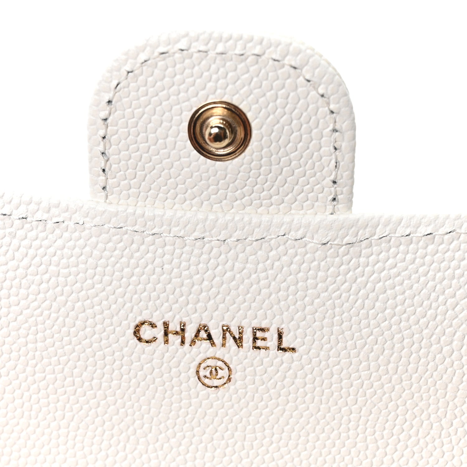 Chanel Caviar Quilted Large Gusset Flap Wallet White 6 of 12