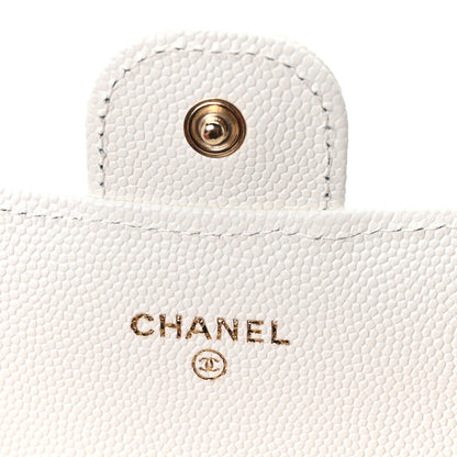 Chanel Caviar Quilted Large Gusset Flap Wallet White 6 of 12