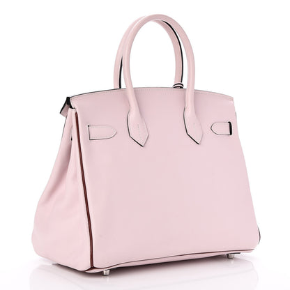 Hermes Swift Horseshoe Bi-Color Birkin 30 Rose Dragee Rouge H 3 of 37
