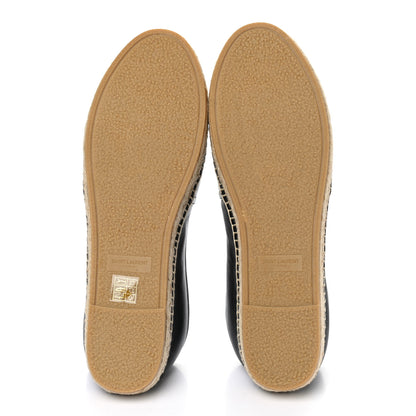 Saint Laurent Lambskin Monogram Espadrilles 41 Black 7 of 9