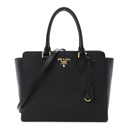 Prada Saffiano Soft Calfskin Zippered Tote Black 1 of 13