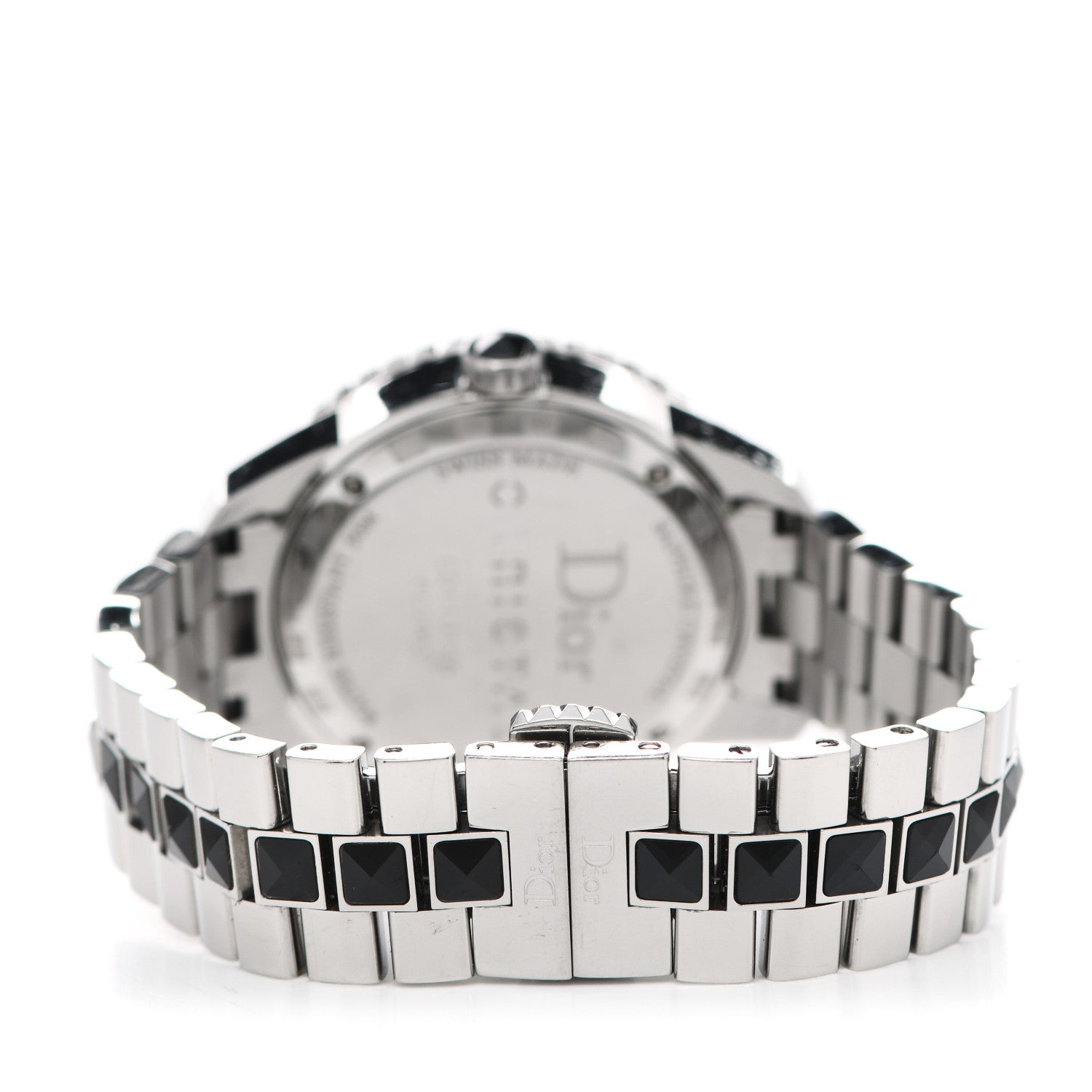 Christian Dior Stainless Steel Diamond Sapphire 33mm Christal Quartz Watch Black 3 of 6