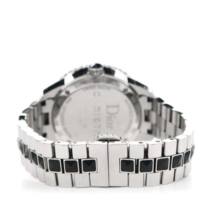 Christian Dior Stainless Steel Diamond Sapphire 33mm Christal Quartz Watch Black 3 of 6