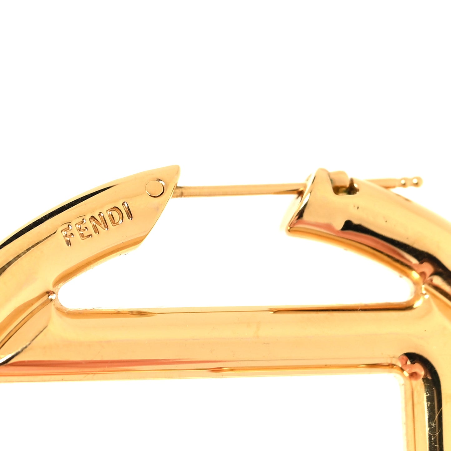 Metal FF Hoop Earrings Gold Silver