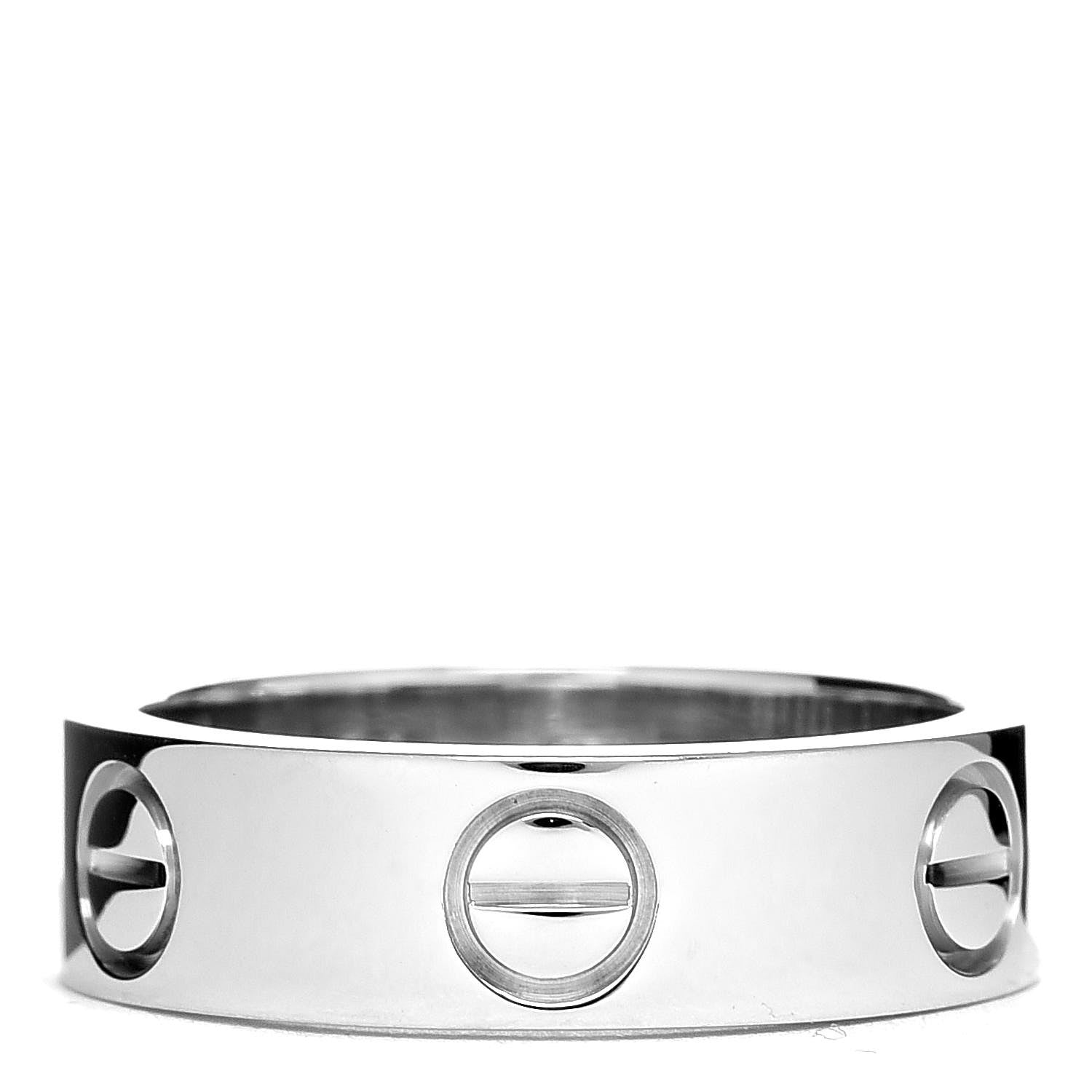 Cartier 18K White Gold 5.5mm LOVE Ring 51 5.75 1 of 4