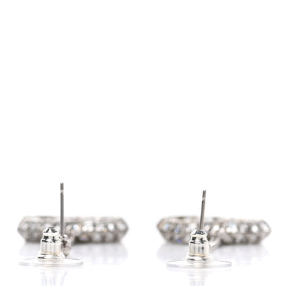 Chanel Baguette Crystal CC Drop Earrings Silver 3 of 5