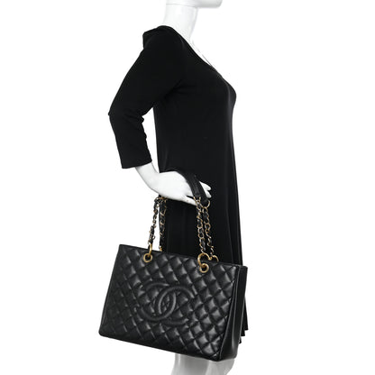Chanel Caviar Quilted Grand Shopping Tote GST Black 3 of 12