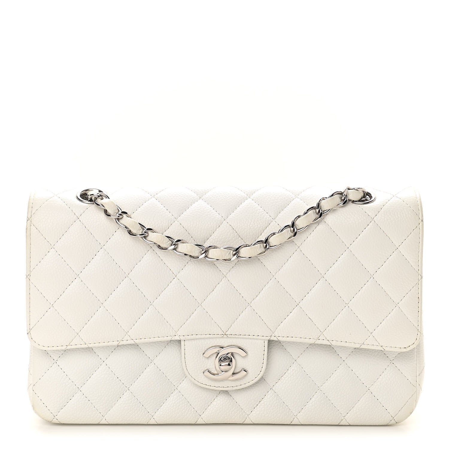Chanel Caviar Quilted Medium Double Flap White 1 of 11