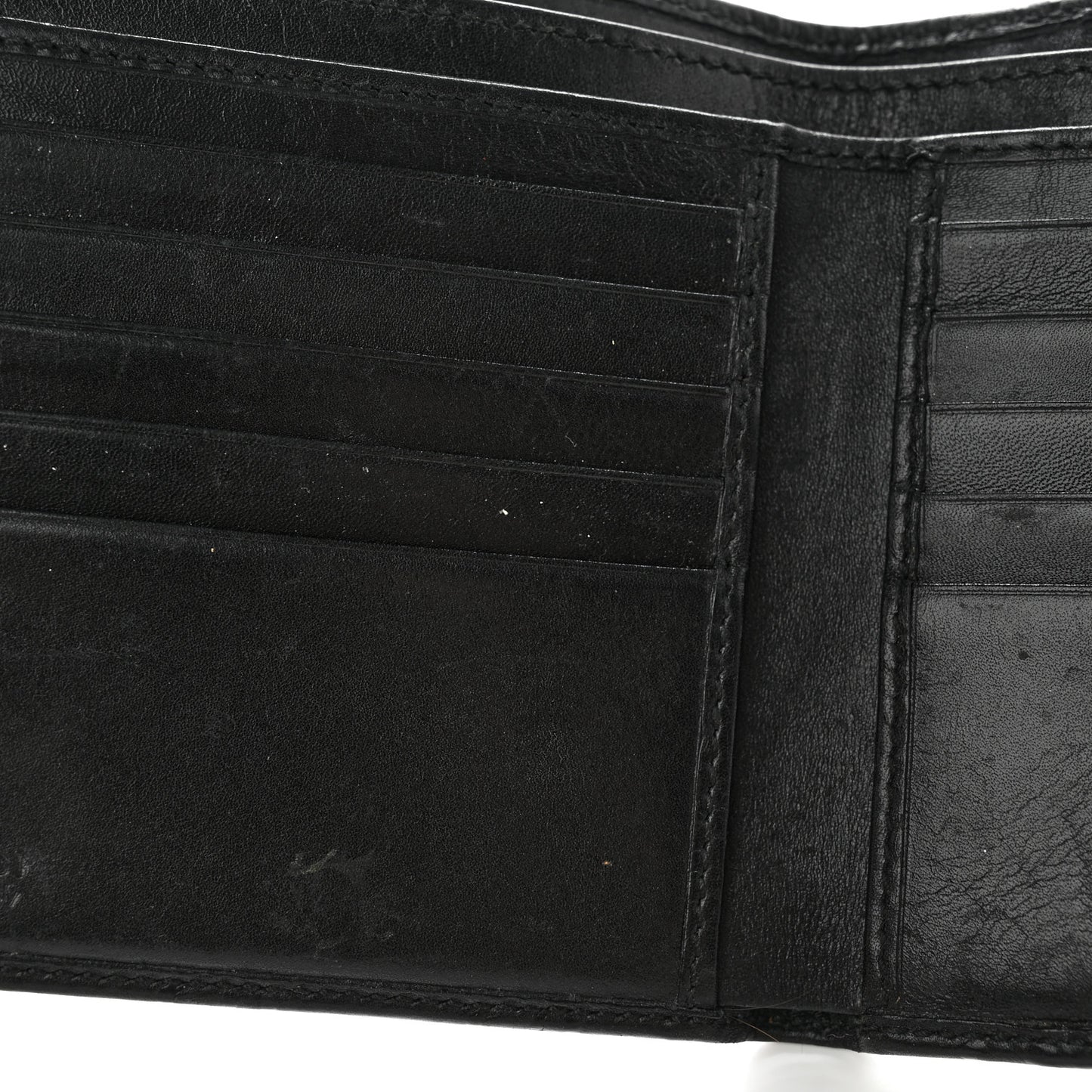 Guccissima Metal Bar French Flap Wallet Black