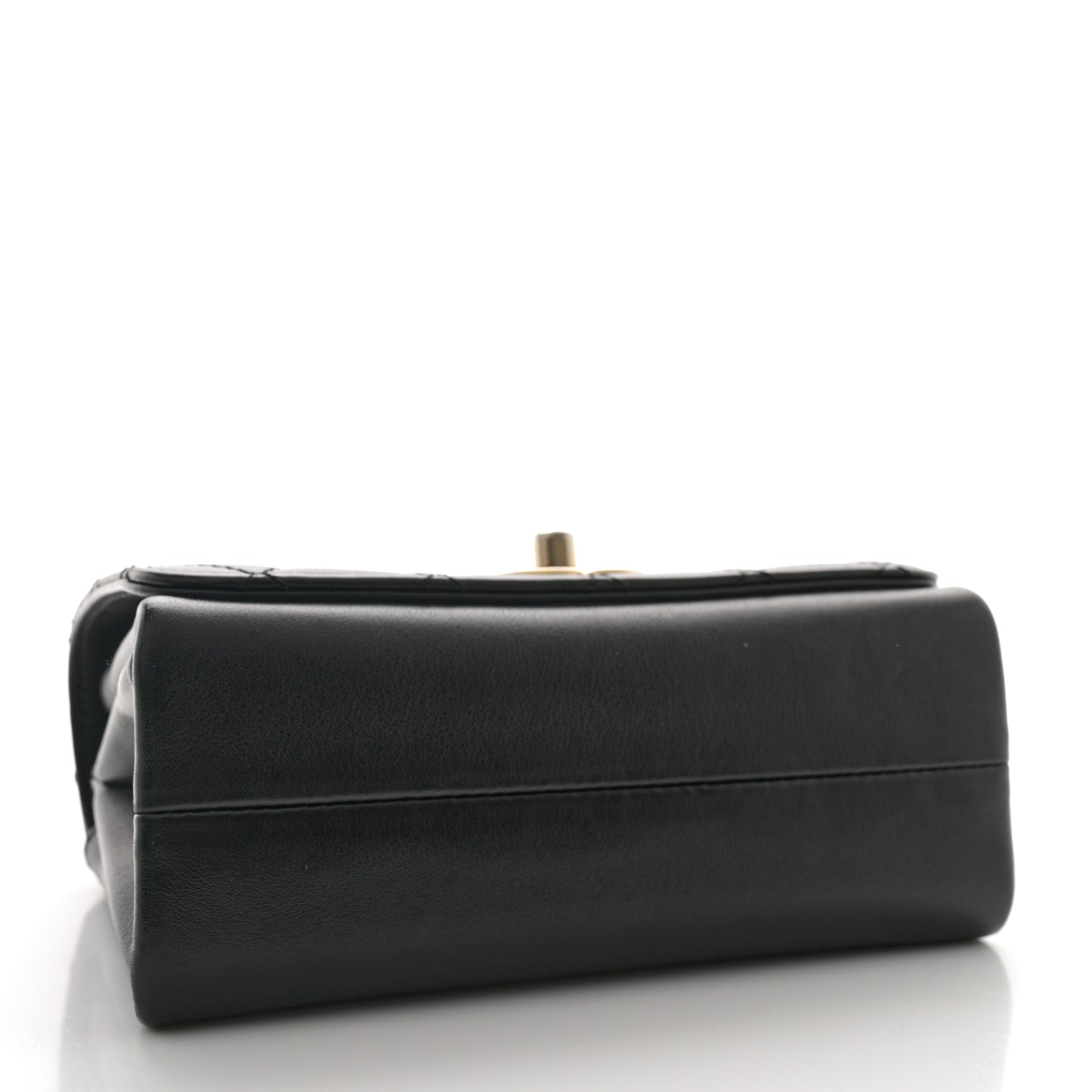 Calfskin Quilted Pearl Jewel Chain Flap Black