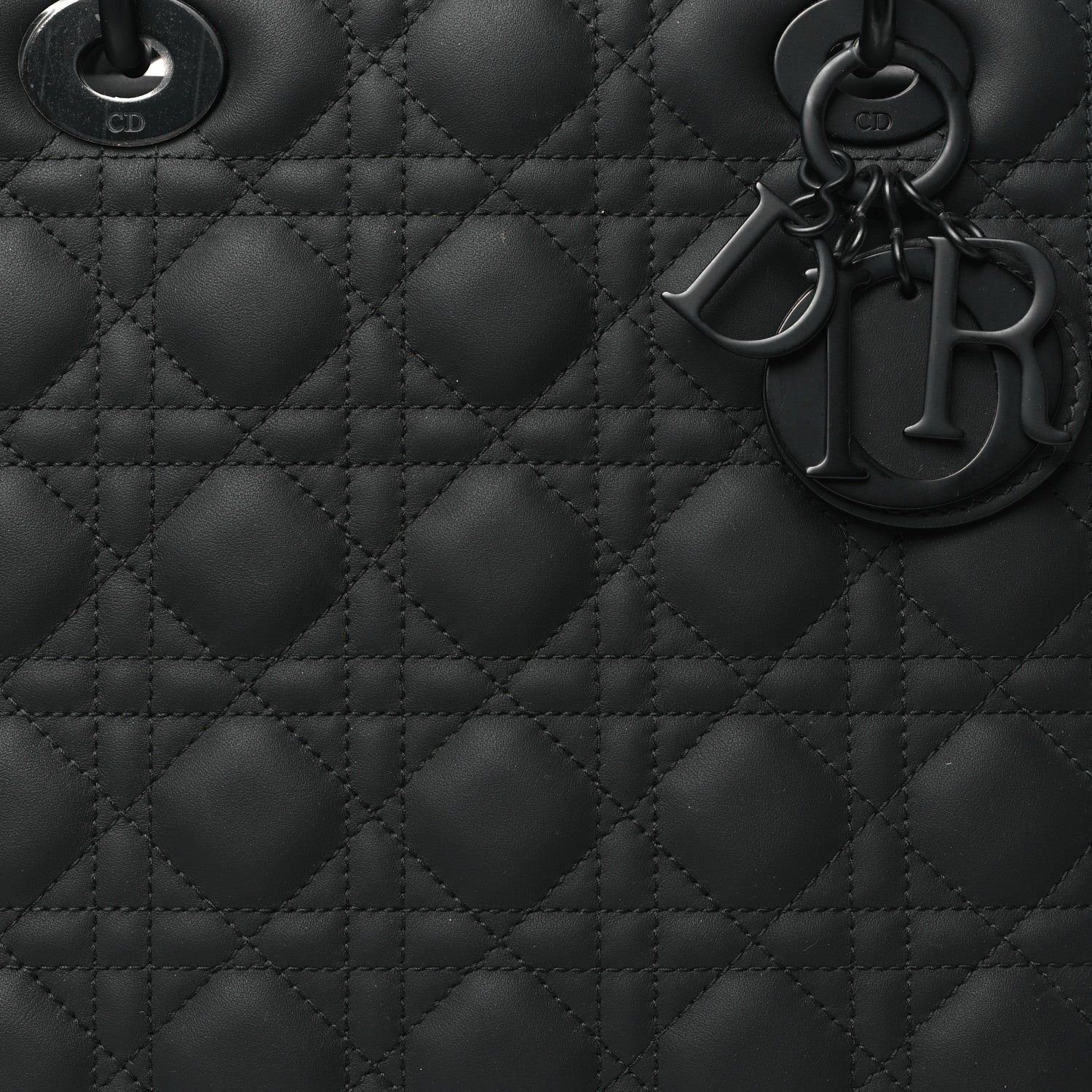 Christian Dior Ultra Matte Calfskin Cannage Large Lady Dior Black 8 of 10