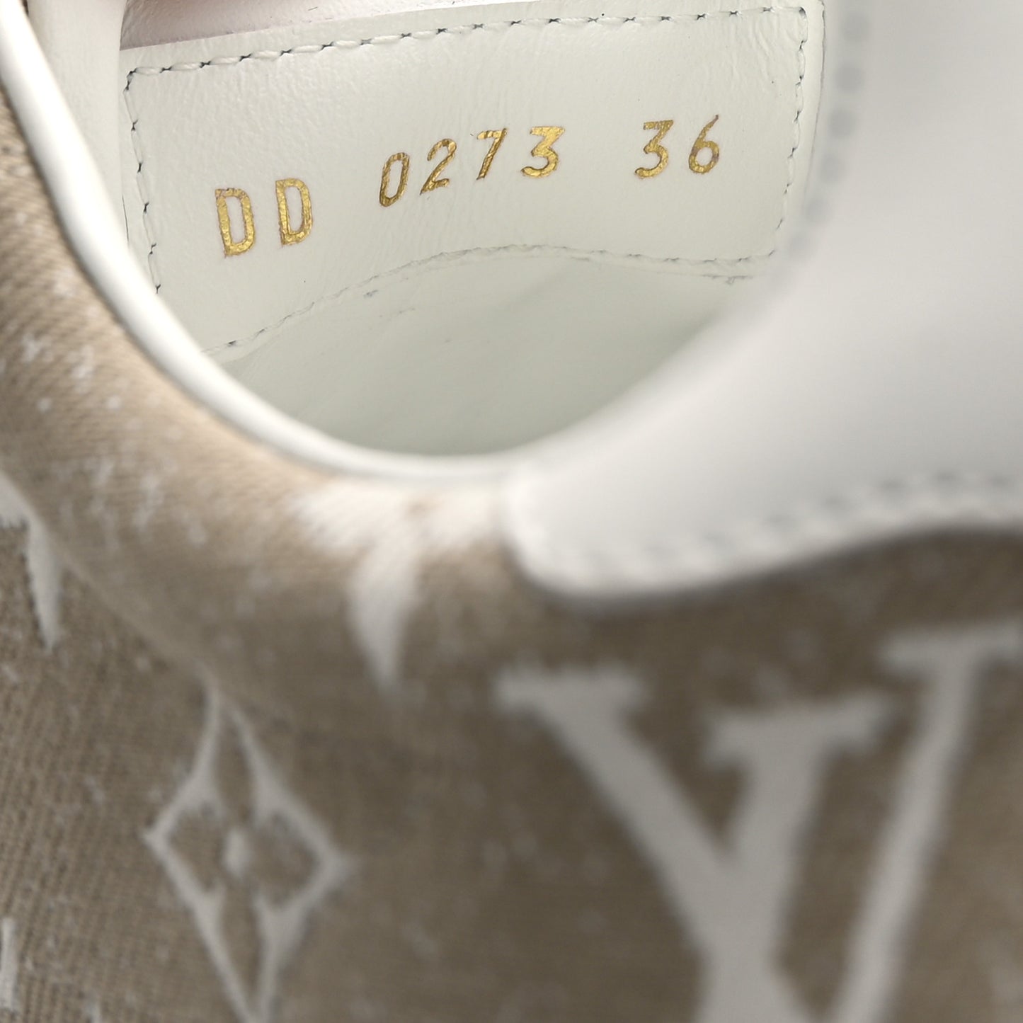 Denim Monogram Time Out Sneakers 36 Beige