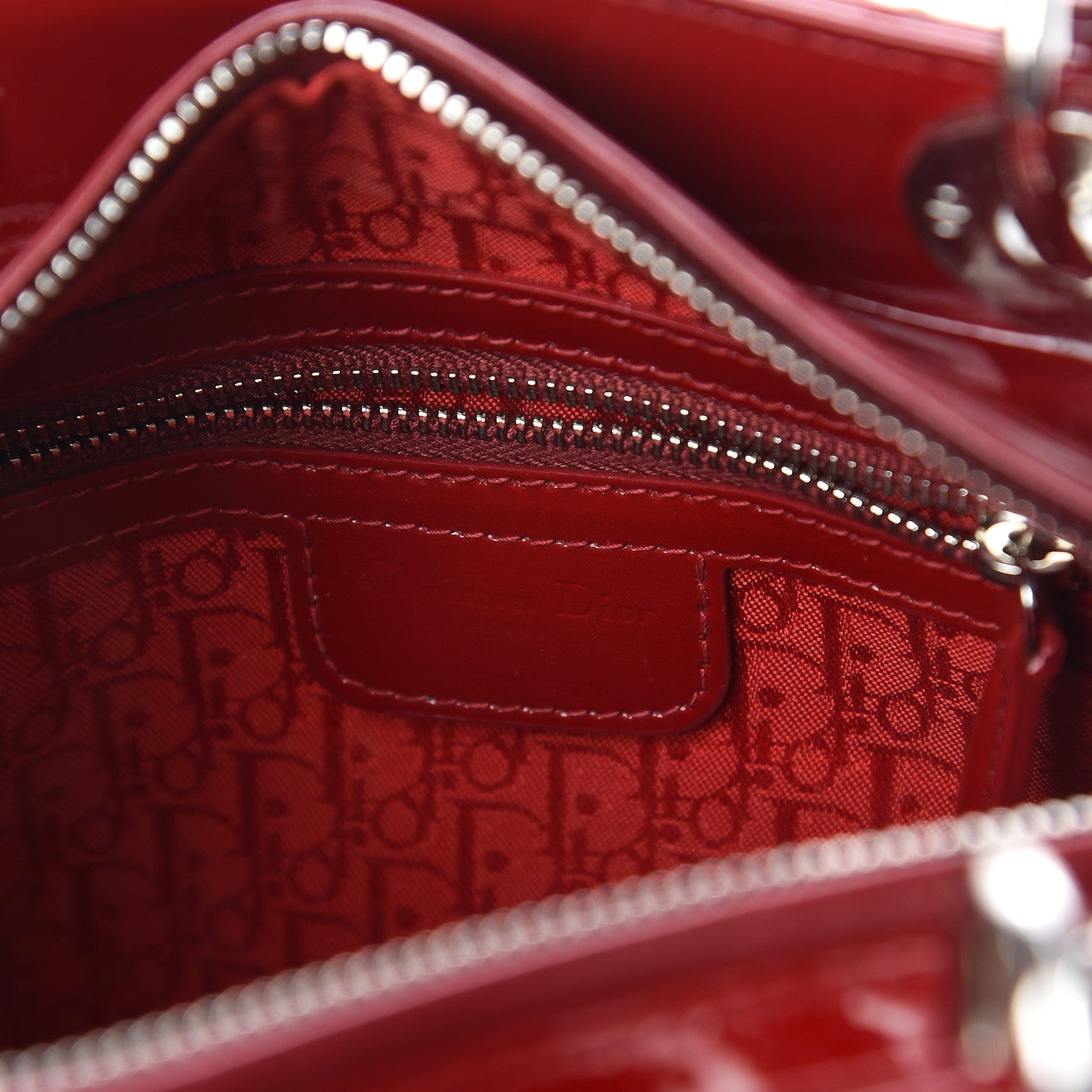 Christian Dior Patent Cannage Medium Lady Dior Red 5 of 7