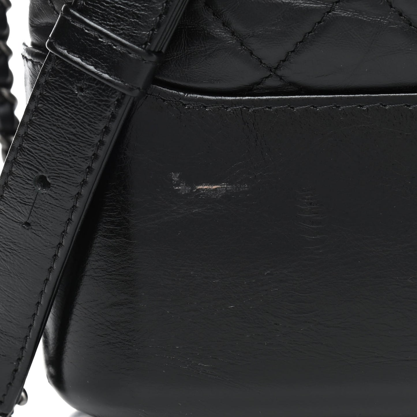 Aged Calfskin Quilted Medium Gabrielle Hobo Black