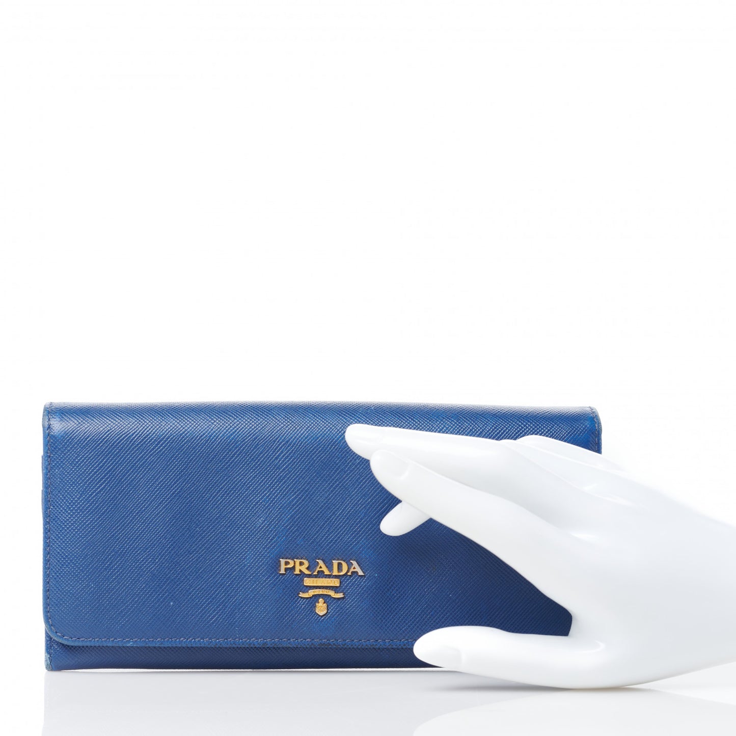 Saffiano Metal Continental Flap Wallet Bleuette