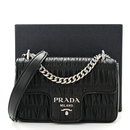 Prada Nappa Gaufre Small Chain Flap Shoulder Bag Black 11 of 11
