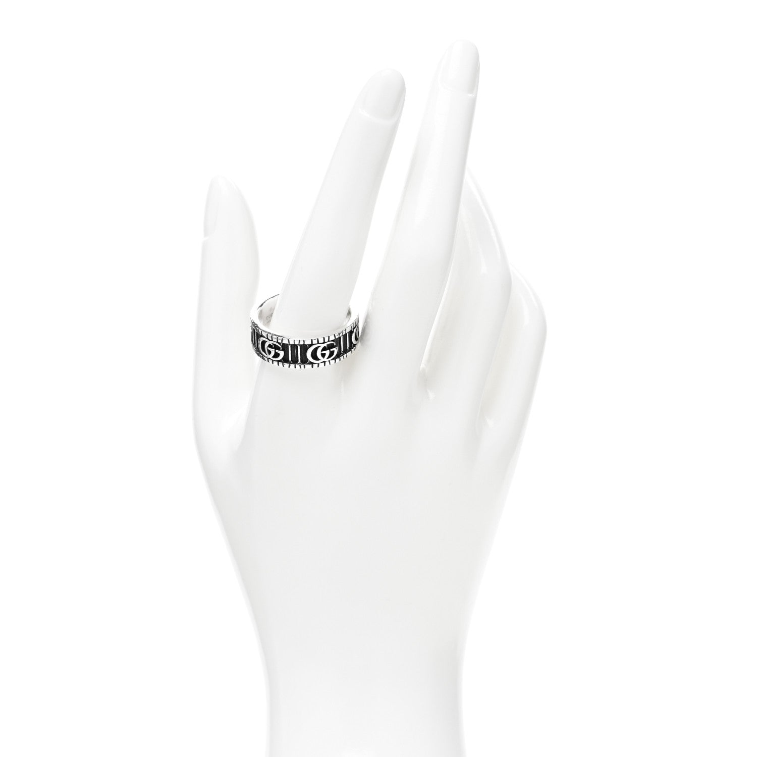 Gucci Sterling Silver Double G Band Ring 65 11 2 of 4