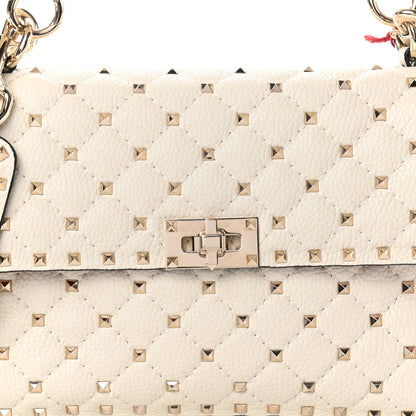 Valentino Garavani Grained Calfskin Medium Rockstud Spike Shoulder Bag Light Ivory 7 of 10