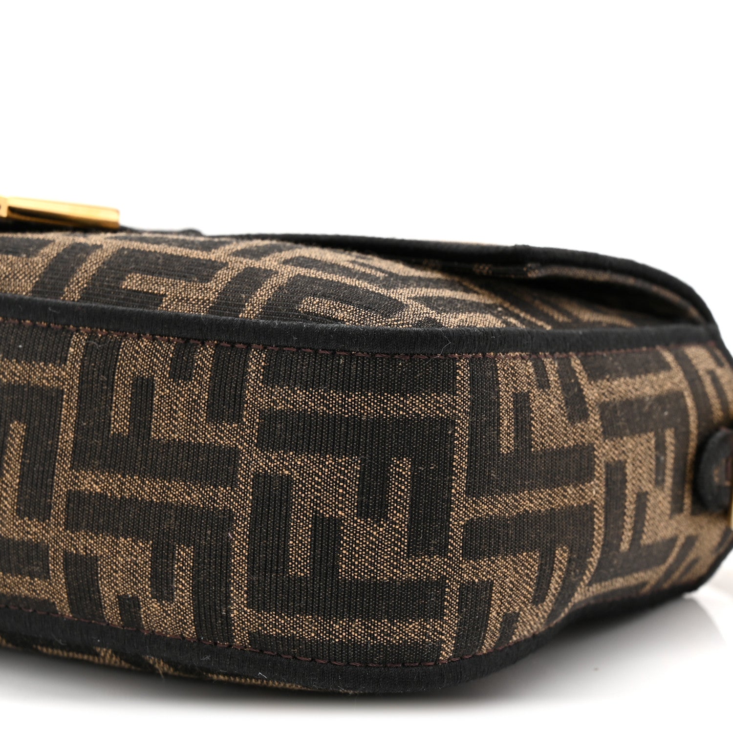Fendi Fabric Jacquard FF 1974 Medium Baguette Tobacco Moro Black