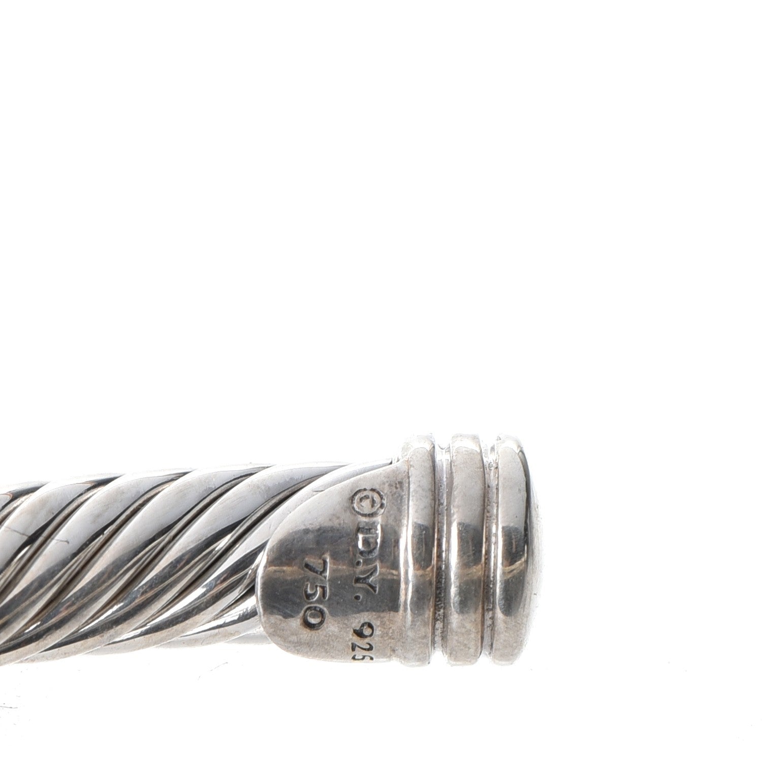 David Yurman Sterling Silver 18K Yellow Gold 4mm X Station Cable Bracelet 4 of 4