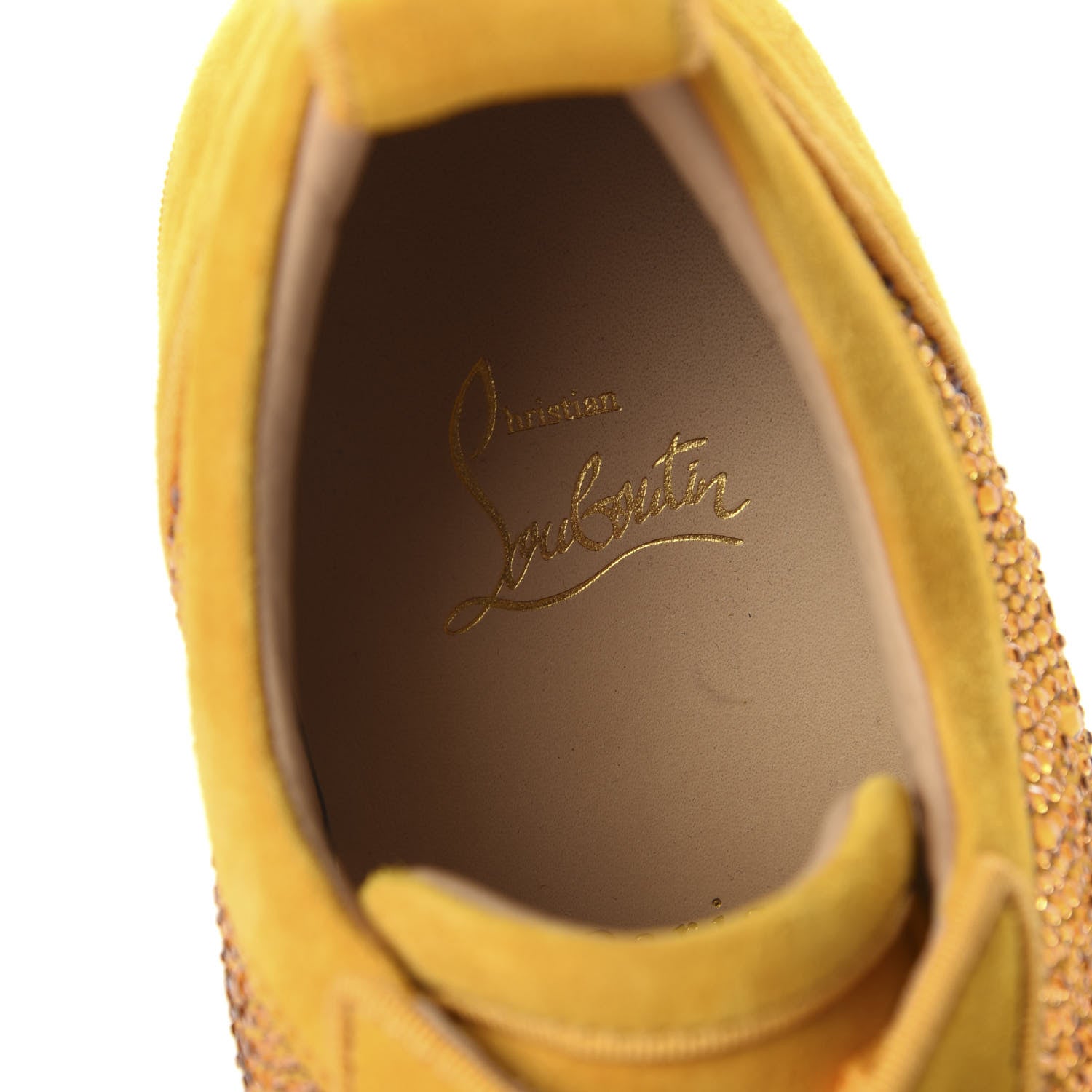 Christian Louboutin Calfskin Veau Velours Strass Louis Junior Flat Sneakers 40 Full Moon 7 of 7