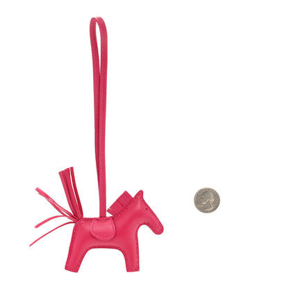 Hermes Milo Lambskin Grigri Rodeo Horse Bag Charm PM Rose Mexico 2 of 3