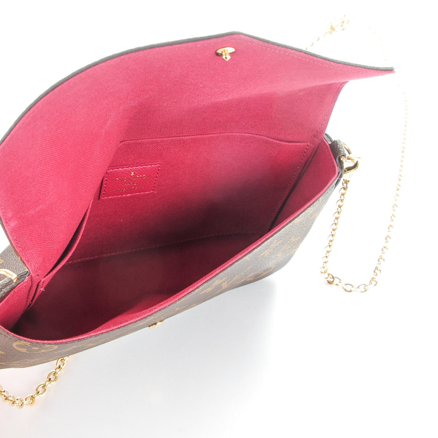 Louis Vuitton Monogram Pochette Felicie Chain Wallet Fuchsia 6 of 8