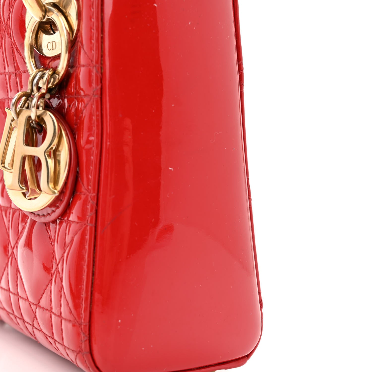 Christian Dior Patent Cannage Mini Lady Dior Red 12 of 14