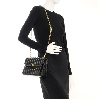 Chanel Lambskin Vertical Quilt Small Square Flap Black 2 of 9