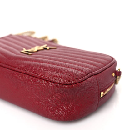 Saint Laurent Grain De Poudre Matelasse Monogram Mini Lou Camera Bag Opyum Red 9 of 9