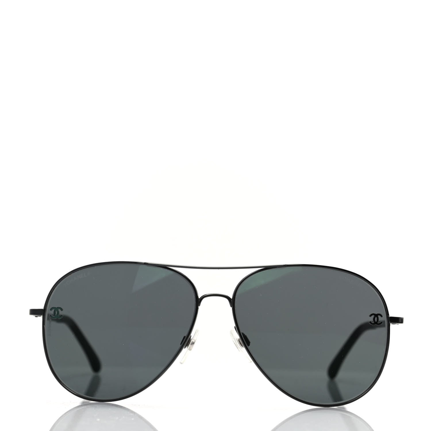 Chanel Metal Aviator CC Sunglasses 4189 T-Q Black 2 of 8