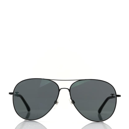 Chanel Metal Aviator CC Sunglasses 4189 T-Q Black 2 of 8