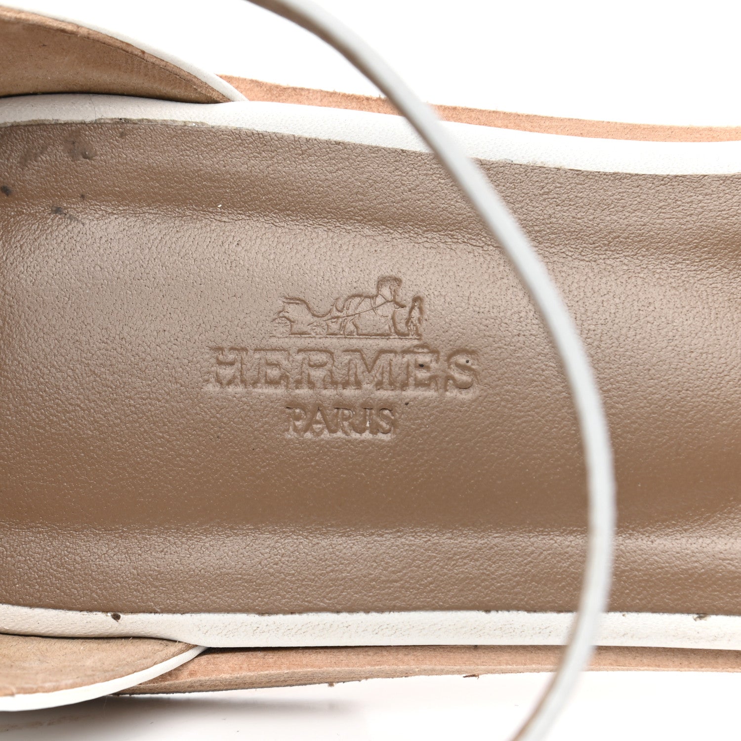 Hermes Calfskin Santorini Sandals 41 White 7 of 12
