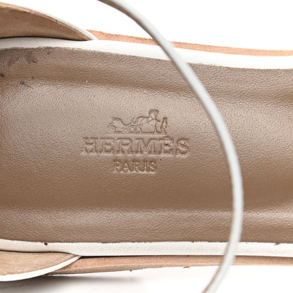 Hermes Calfskin Santorini Sandals 41 White 7 of 12
