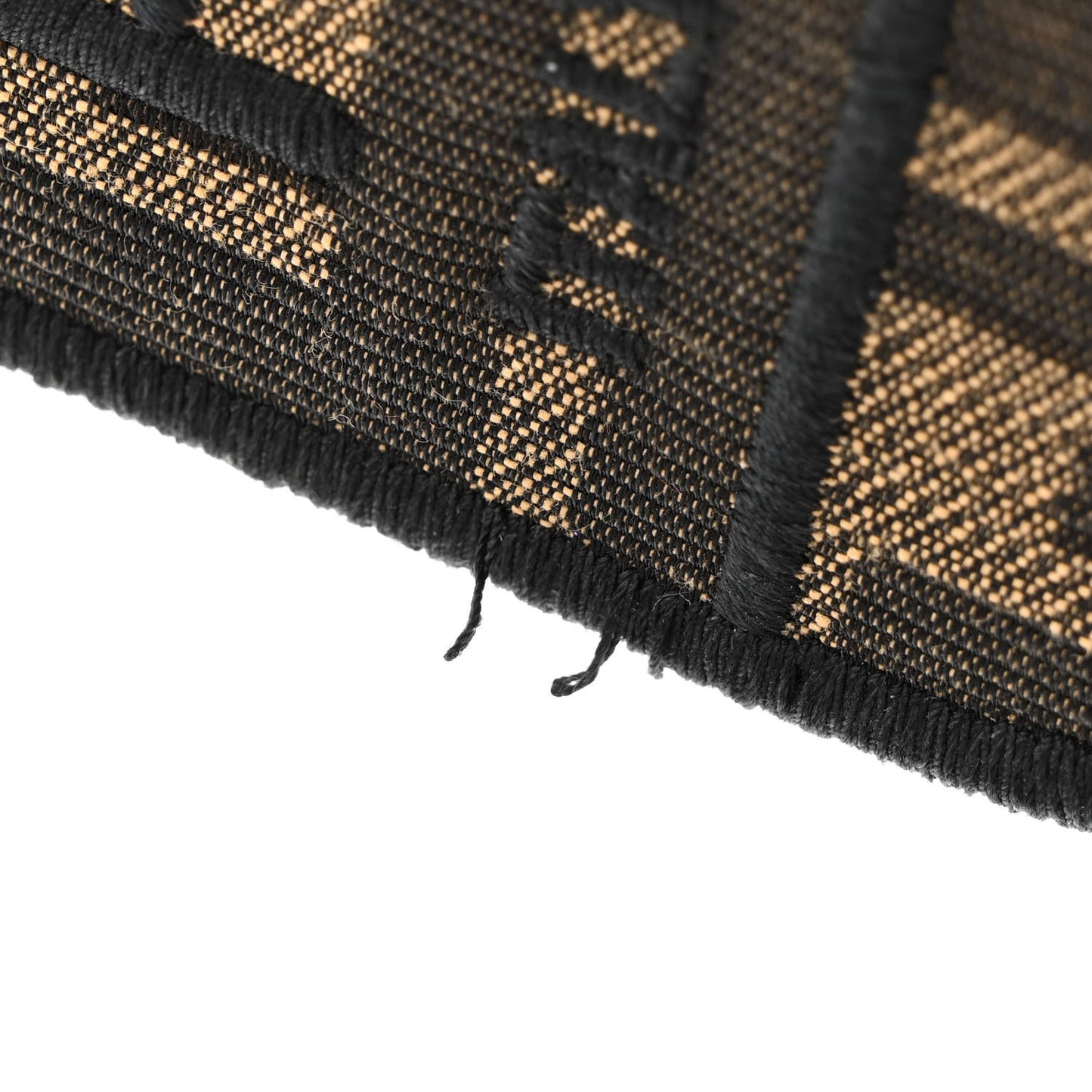 Fabric Jacquard FF 1974 Large Baguette Tobacco Moro Black